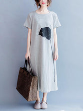 Load image into Gallery viewer, Round Neck Short Sleeve Loose Maxi Dress