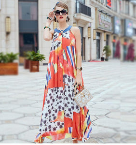 New Print Sleeveless Loose Summer Maxi Dress