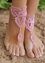 Load image into Gallery viewer, Handmade cotton thread flower anklet bracelet