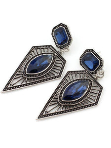 Bohemian Vintage Ethnic Earrings Triangle Water Drops Gemstone Earrings