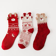 Load image into Gallery viewer, 3 Pairs Christmas Winter Warm Deer Elk Xmas Socks Gifts