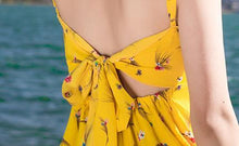 Load image into Gallery viewer, 2018 New Floral Print Spaghetti Strap Split Chiffon Beach Maxi Dress