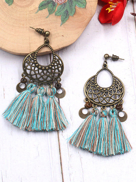 8 Colors Vintage Tassels Earrings Accessories