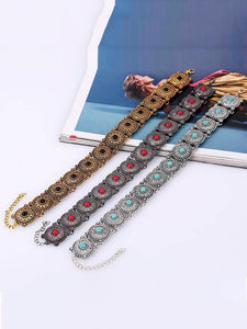 Europe Personality Short Paragraph Retro Turquoise Necklace