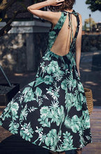 Load image into Gallery viewer, VINTAGE FLORAL BACKLESS MAXI DRESS