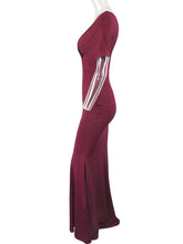 Load image into Gallery viewer, Deep V Neck Off Shoulder Bodycon Solid Color Evening Maxi Dress