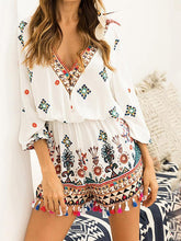 Load image into Gallery viewer, Holiday Bohemian Style Tassel Jumpsuit