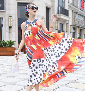 New Print Sleeveless Loose Summer Maxi Dress