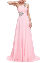 Load image into Gallery viewer, Sleeveless One Shoulder Evening Maxi Dress