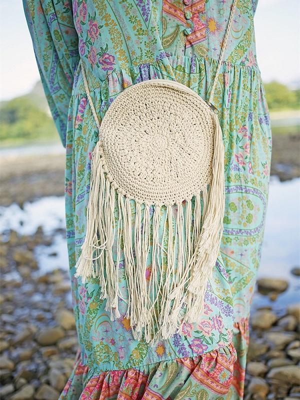Hand-woven Mandala Holiday Hippie Cotton Tassel Shoulder Bag