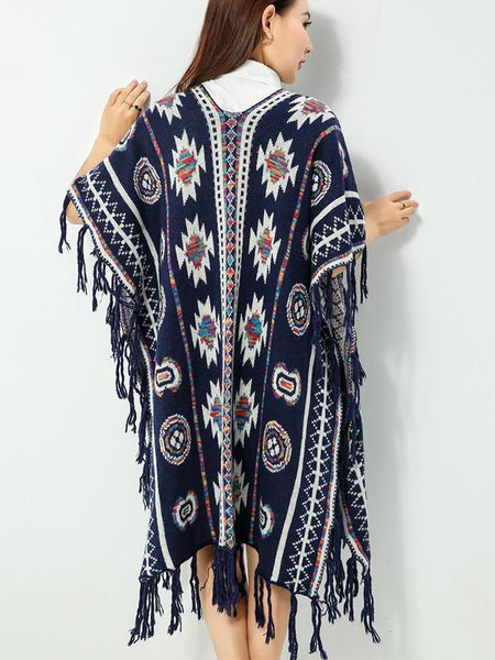 Winter Bohemian V Neck Knitted Long Cardigans Sweaters