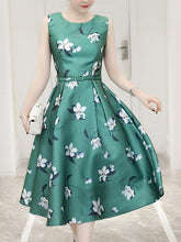 Load image into Gallery viewer, Floral Sleeveless Belted Midi Dress