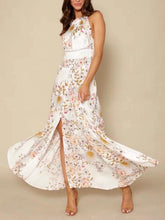 Load image into Gallery viewer, Floral Sleeveless Side Split Beach Maxi Dress