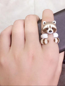 Lovely Animal design 3-piece enamel ring set