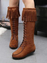 Load image into Gallery viewer, Winter Vintage Tassel High Boots