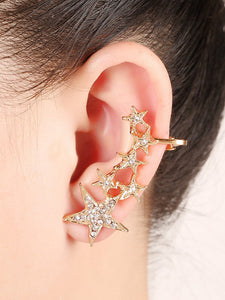 Gothic Rock Punk Style Crystal Shiny Ear Cuff Left Ear Fashion Jewelry Ear Clip