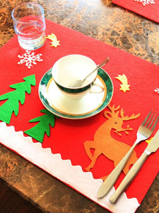 Christmas Snowman Snowflake Holiday Table Mat