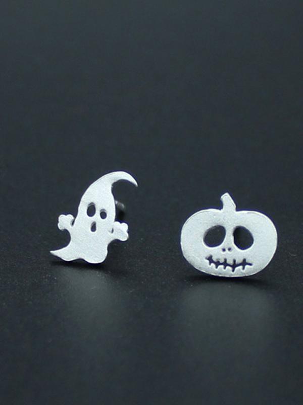Halloween Ghost and Pumpkin Stud Earrings
