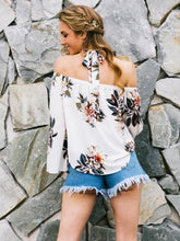 Load image into Gallery viewer, Fashion White Floral Off Shoulder Bohemia Blouse Shirt Tops