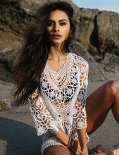Load image into Gallery viewer, Hot Sale Long-sleeved lace blouse bikini sunscreen dress