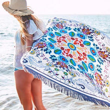 Load image into Gallery viewer, Attractive Bohemia Floral Round Shawl Beach Towel Mat