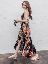 Load image into Gallery viewer, Spagetti Neckline Maxi Floral Beach Bohemia Dress