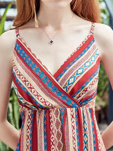 Load image into Gallery viewer, Chiffon Stripes Sleeveless V Neck Bohemia Beach Dress
