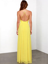 Load image into Gallery viewer, Simple Deep V-neck Backless Sleeveless Bohemian Maxi Dress