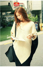 Load image into Gallery viewer, Split Joint V-neck Batwing Sleeve Knit Sweater