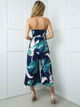Load image into Gallery viewer, Leaves Printed Off-the-shoulder Backless Long Jumpsuits