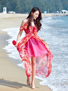 Beautiful Spaghetti-neck Floral Beach Maxi Dress