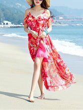 Load image into Gallery viewer, Beautiful Spaghetti-neck Floral Beach Maxi Dress