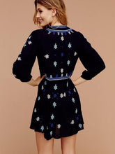 Load image into Gallery viewer, Bohemia Tasselled Embroidered V-neck Mini Dress