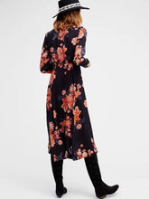 Load image into Gallery viewer, Bohemia Floral Split-side V-neck Maxi Dress