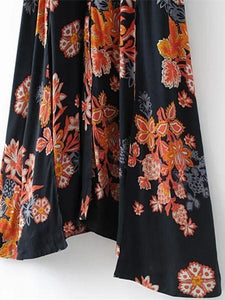 Bohemia Floral Split-side V-neck Maxi Dress