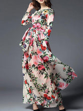 Load image into Gallery viewer, Floral-printed Belted Bohemia Maxi Dress