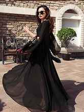 Load image into Gallery viewer, Chiffon Solid Color V-neck Flared Sleeves Maxi Dress
