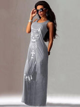 Load image into Gallery viewer, Cat Printed Straps Sleeveless Maxi Dress