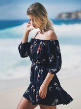 Load image into Gallery viewer, Floral Off-the-shoulder Bohemia Mini Dress