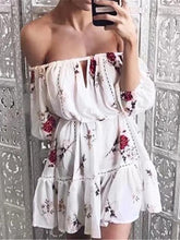 Load image into Gallery viewer, Floral Off-the-shoulder Bohemia Mini Dress