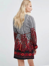 Load image into Gallery viewer, Printed Puff Sleeves Bohemia Mini Dress