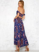Load image into Gallery viewer, Floral Off-the-shoulder Split-side Bohemia Maxi Dress