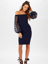 Load image into Gallery viewer, Beautiful Off-Shoulder Long Sleeve Bodycon Midi Dress Evening Dress