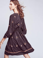 Load image into Gallery viewer, Bohemia Embroidered Loose Mini Dress