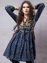 Load image into Gallery viewer, Split-joint Printed Shirt Mini Bohemia Dress
