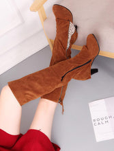 Load image into Gallery viewer, Zipper Tassels High Heels Boots Shoe