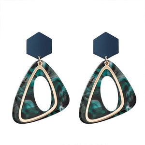 Fashion Irregular Triangle Geometry Earrings for Women Girls Acetate Texture Acrylic Earrings Party Jewelry Gifts