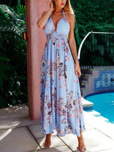 Load image into Gallery viewer, Printed Halter-neck Backless Bohemia Maxi Dress