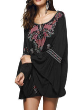 Load image into Gallery viewer, Bohemia Embroidered Tasseled Mini Dress