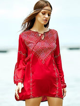 Load image into Gallery viewer, Embroidered Bohemia Mini Dress
